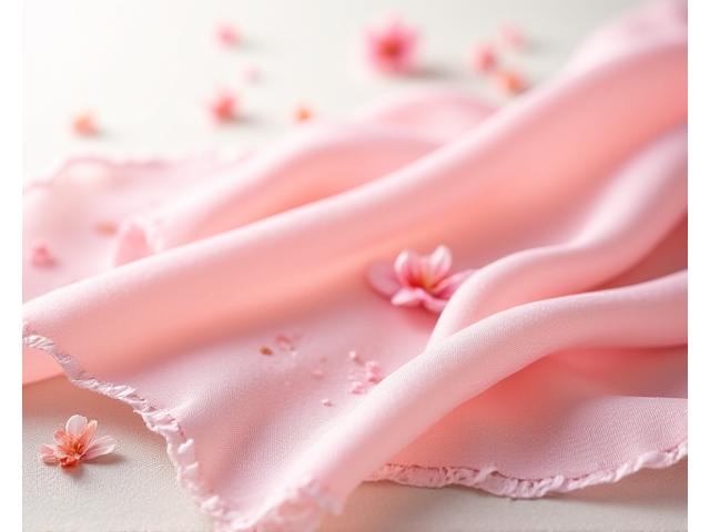 桜の花びらで染められた美しい淡いピンク色の布。